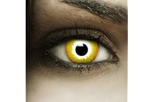 FXCONTACTS Lentillas de contacto "Avatar" blancas con tatuajes de Halloween, 1 par, sin receta