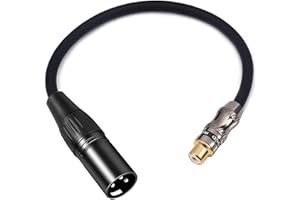 Devinal Adaptateur XLR vers RCA femelle, convertisseur de câble court RCA vers XLR mâle, coupleur de connecteur audio pour mixeur, enregistreur, amplificateurs, etc.