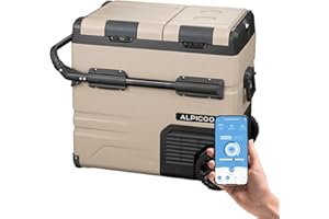 ‎ALPICOOL Alpicool TAW55 55 Liter Kompressor Kühlbox tragbarer Kühlschrank 12/24V elektrische Gefrierschrank für Auto, Lkw, Boot mit einziehbare Stange, USB-Anschluss, Flaschenöffner, Schneidebrett