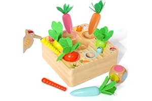 WDMIYA Baby Montessori Toys for 1 year old, Wooden Carrots Sorting Toys Baby Sensory Toy for 12 Months, Toddlers Educational Toys for 1 2 3 Years Old Boys Girls, Babies 1st Birthday Gifts