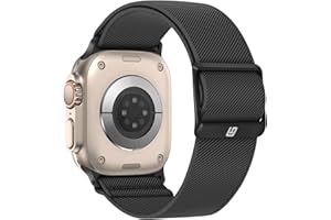 Bisikor Braided Straps Compatible with Apple Watch Band 49 46 45 44 42 41 40 38mm Women Men Stretchy Solo Loop Nylon Strap for iWatch Ultra 2 SE Series 10 9 8 7 6 5 4 (42/44/45/46/49 Grey)