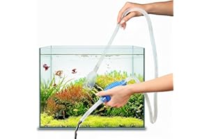 TreeTribe 1 Pcs Aquarium Gravel Cleaner,Filtered Hand Vacuum Syphon Pump,3-in-1 Water Changer and Gravel Washer Kit for Fish Tank Daily Water Changing Filter Sand Cleaning(Blue)