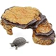 Uotyle Turtle Basking Platform Large Turtle Ramp Resin Reptile Hideout Caves Aquarium Decoration For turtle Reptile Tank