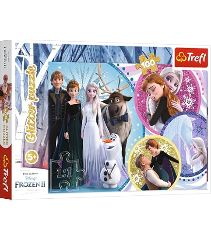 Frozen Wooden Puzzle For Kids - 50 Piece Irregular Shape Puzzle With 10 Figurines, For Ages 5+ (Trefl Wood)