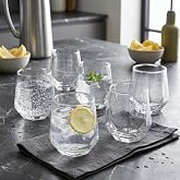 Deconox 6'lı Geometrik Cam Su ve Meşrubat Bardağı Seti - Modern Kesim Kahve Yanı Bardağı (340 ml)