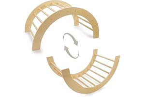 Crew Jungle 509 - Arco da arrampicata 2 in 1 con funzione 2 in 1, grande arco da arrampicata per bambini, trasformabile in sedia a dondolo, per bambini e adulti, montessori, colore legno naturale