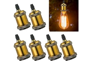 WIYETY Portalampada vintage E27, 6 pezzi, attacco Edison vintage, portalampada di alta qualità, in alluminio, adattatore a sospensione per plafoniere e applique fai da te