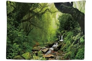 Ulticool - Wandteppich, Dekoration für Wohnung – 200 x 150 cm – Wandbehang aus Stoff – Zubehör für Schlafzimmer Wohnzimmer Kinderzimmer (Regenwald)