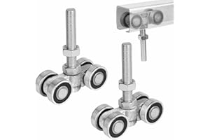 BiJun 4 Wheel Trolley Assembly Roller, Silent unistrut Trolley Roller Stainless Steel with M10 Bolt and Lifting Eye Nuts for Use with 1-5/8" Wide and All1-5/8"Ortaller Strut Channel