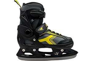 Cox Swain verstellbare Schlittschuhe Polar, Eislaufschuhe für Kinder, Jugendliche und Erwachsene bis 100KG, vorgeschliffene Edelstahlkufe, Softboot