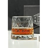 Crystal Patterned Whiskey Glass Set Whiskey Stone Cup Set in Gift Basket Special Box