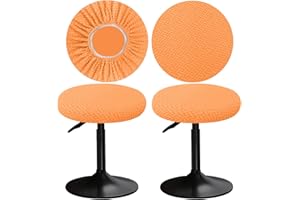YINGAYOU Funda para Taburete Redondo 30-40cm Funda Banqueta Redonda con Jacquard, Elásticos, Suaves y Cómodos, El diseño es Sencillo y práctico (2, Naranja)