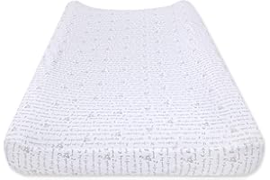 Burt's Bees Baby - Alphabet Bee Changing Pad Cover, 100% Organic Changing Pad for Standard 16 x 32 Inch Changing Pad (Heather Grey)
