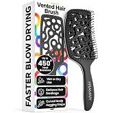 Framar Professional Hair Brush with Ventilation - Brush - Black | Quick Dry for Curly or Straight Hair - Wet Dry or Work Dry,