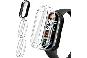 ivoler 3 Stücke Hülle mit Schutzfolie für Xiaomi Smart Band 9 / Xiaomi Mi Band 9, Vollständige Abdeckung Stoßfest Kratzfest Schutzhülle Ultradünne Weiche TPU Displayschutz Case, 2 Klar + 1 Schwarz