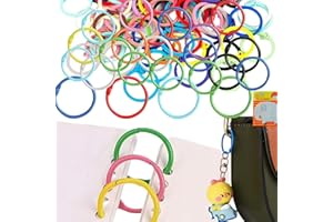 BAOSROY Anneaux de Livre Colorés,100pcs Anneaux de Reliure 30mm,Anneaux de Livre en Métal,Carte Anneau Binder Porte Clés,Anneaux Articulés Métalliques,Anneaux de Classeur Metallique,pour Cahier Scrapbooking