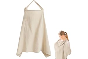 BSYFOP Breastfeeding Cover, Breast Feeding Coverall with Adjustable Strap, Breastfeeding Lightweight Breastfeeding Shawl, Perfect Suitable for Discreet Nursing Nursing Cover Breastfeeding (Khaki)