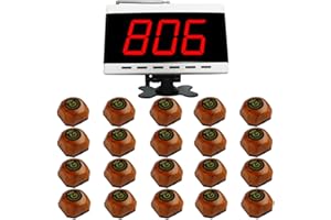 SINGCALL Pager System, Kabelloses Restauranttisch-Anrufsystem, Kellneranrufer für Kunden, Piepser für Restaurants, Gastronomiebetriebe, Café, Hotel, 20 Pagers (APE560) und 1 Empfänger (APE9500)