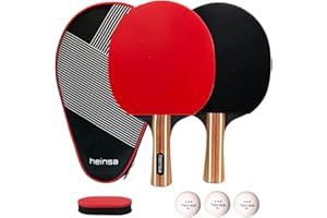 ‎HEINSA heinsa Tischtennisschläger Set, Tischtennisschläger Profi Set - Tischtennis Set mit Tasche und Tischtennis-Bälle für Indoor und Outdoor