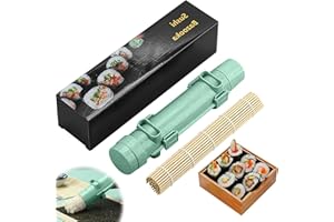 GENERIC Kit de fabrication de sushis bazooka avec tapis à rouler à sushis, moule à sushis en plastique de qualité alimentaire, riz, légumes, viande, kit de fabrication de sushis fait maison - Ustensiles de