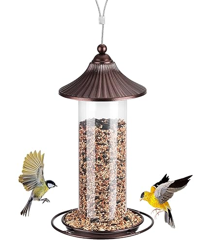 Mangiatoie Per Uccelli Selvatici - Set Di 4, Resistente Alle Intemperie, Per Giardino E Cortile - Foto 7