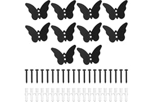 kebitedamai 10 PzGanci Appendiabiti da Parete, Gancio a Farfalla Ganci Appendiabiti da Muro, Ganci da Parete da Muro in Metallo per Decorazione Bagno Camera da Letto Cappotti Sciarpe Guardaroba(Nero)