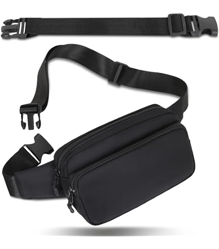 Sac Banane De Running Noir – 3 Poches Zippées, Réglable 80-100 Cm, Bandes Réfléchissantes, Port Pour écouteurs