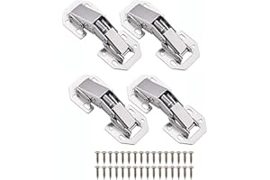 Bohaner Scharniere für Schranktüren 4 Stück Scharnierer Schrankscharnier Aufschraubscharniere 104 * 43mm versteckte Küchentürscharniere 90 Grad mit Schrauben, Scharniere für Schranktür