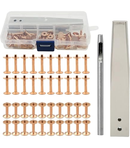Swpeet 123 Delige Set 3 Kleuren 8mm Schroefback Ronde Kop Klinknagels Met O-ring Studs + Schroevendraaier En Priem - Perfect Voor Leer En DIY