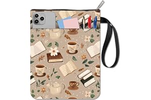 craspire Housse de Protection en Tissu pour Livre de Café avec Fermeture Éclair et Pochette Supplémentaire en Tissu pour Service à Thé Housse de Protection Rectangulaire Lavable pour Cahier de Poche