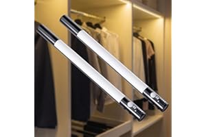 ‎QUNTIS Quntis Podszafkowe oświetlenie kuchenne z czujnikiem ruchu, 38 cm akumulatorowe oświetlenie szafki 3 tryby, 3 temperatury kolorów, oswietlenie LED wyświetlacza szafy, 2 opakowania, Czarny