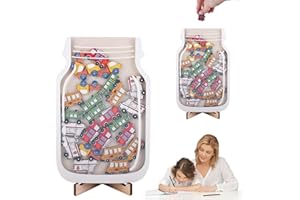 YunBey Pot de Récompense Tableau De Recompense pour Enfant Voiture de Récompense avec des Jetons de Balle Reward Jar pour Garçons Filles Maison Classe (Couleur)