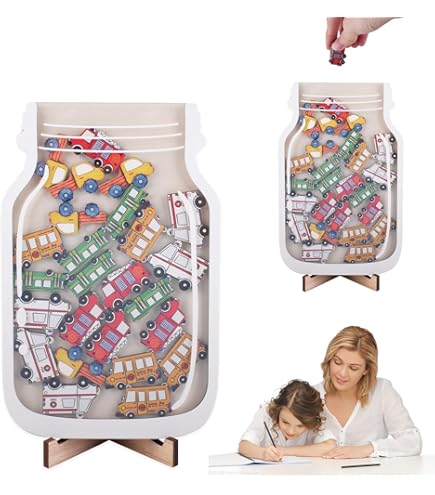 Feliciay Star Jar Reward System, beloningsglas, basisschool, lerarenreward jar, behavior management klassroom tools, gepersonaliseerde sterren reward pot voor jongens meisjes, houten geschenken