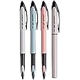 uni-ball UBA-188C-M Air Micro Rollerball Pen 0.5mm Waterproof and Pigmented Ink Black Ink 4 Different Pastel Body Colours (Color May Vary)