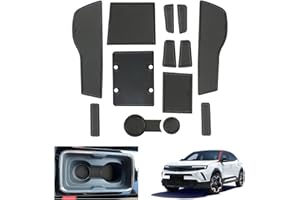 GAFAT Compatibile con Opel Mokka B Mokka-E 2021–2024 2025 Tappetini Antiscivolo in Gomma, 2025 Facelift Mokka e Tappetino Antiscivolo per Console Centrale, Cuciture Porte, Accessori Mokka B (Nero)