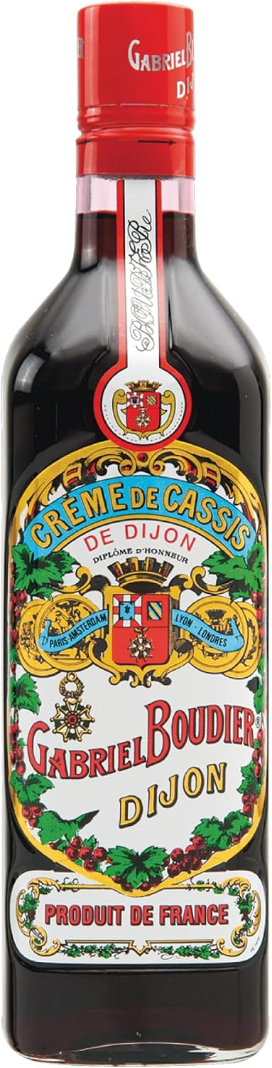Gabriel Boudier Creme de Cassis Blackcurrant Liqueur - 50cl, 20% ABV - Crème de Cassis Dijon - Premium French Fruit Liqueur for Cocktails and Mixing