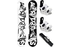 AIRTRACKS Snowboard Set/Pack/Planche BWF Lady Femme + Fixations Star W/Fixations Master W FASTEC + SB Sac /140 145 150 155 / cm