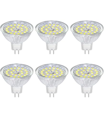 MR16 GU5.3 halogeenlampen, 12 V, 20 W, 6 stuks, hoge helderheid, lange levensduur, energiebesparend, halogeenlamp op hoge temperatuur, compatibel met verschillende scenario's, warme en koude kleuren