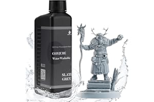 Chitu Systems Conjure Water Washable Resin 1 kg, łatwa do czyszczenia żywica do drukarki 3D, 405 nm, standardowa żywica fotopolimerowa do drukarek 3D 8K/10K/12K/LCD/DLP/SLA (1000 g, łupkowa szara)