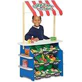 Melissa &amp; Doug ahşap s&ouml;yleyin ve limonata stand, ters &ccedil;evrilebilir, tente, 9 Boxen, yazı tahtaları