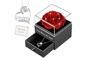 ‎MIOFULA Muttertagsgeschenk, Ewige Rose Geschenke für Mama Geschenk Muttertag, Handgefertigte Echte Rosen mit Splitter Halskette, Muttertagsgeschenke für Mama, Geburtstag Jubiläum Geschenke für Frauen Mama Oma