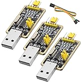 APKLVSR 3 Stück UART-TTL USB Adapter mit CH340G Konverter für 3.3V und 5V mit Jumperkabel RS232 zu TTL USB Adapter für Arduin