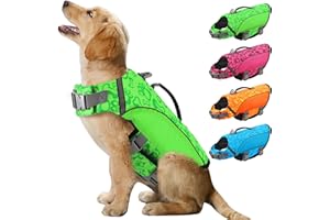 ALAGIRLS Schwimmweste Französische Bulldogge Haustier Sicherheit Badeanzug Preserver für Schwimmbad Beach Boating ALADLJ004 Green M