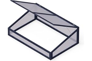 Upyard Wooden Cold Frame - Greenhouse for Raised Bed 120 x 80 cm with Lockable Lid - Small Greenhouse Made of Solid Wood and UV-Protected Polycarbonate, Cold Frame Attachment 120 x 80 x 40 cm, Black