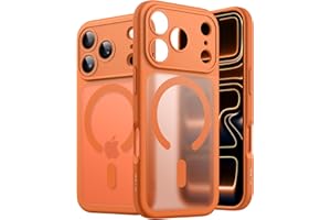 ‎JETECH JETech Magnetyczne Etui dla iPhone 17 Pro 6,3 Cala Kompatybilne z MagSafe, Obiektywem Aparatu Pełna Ochrona, Półprzezroczysty Matowe Tył Szczupły Minimalistyczna Osłona (Pomarańczowy)