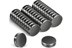 JEWAN 30 Pezzi Calamite Potenti, 18 x 5mm Magneti Frigorifero, per Lavagna Magnetica, Nero Piccole per Ufficio Scuola Cucina Casa