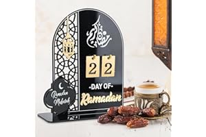 LAIPUKE Ramadan Kalender| Ramadan Deko, Für Eid Mubarak Kalender, DIY Ramadan Dekoration Aus Holz, DIY Ramadan Adventskalender 30 Tage Countdown - Kalender für Zuhause (Schwarz)