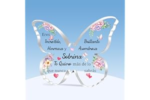 HZBLAZ Sobrina Placa Acrílica Inspirador Regalos Graduación Cumpleaños Navidad Apreciar Souvenirs Mujeres Mariposa Signo Decoración del Hogar Jubilación Fomentar Año Nuevo Mi Sobrina Eres Increíble