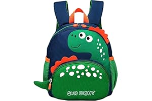 Dokeno Plecak dziecięcy, małe plecaki dla przedszkola, śliczny plecak w stylu zwierzęcym dla małych dzieci 2-5 lat, zielony dinozaur, Zielony, S