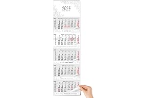 TOBJA Kalendarz ścienny na 2025 rok, 5 miesięcy, z suwakiem i wzmocnionym zawieszeniem, przejrzysty kalendarz na rok 2025, kalendarz ścienny, motywacyjne sentencje, 33 x 115 cm